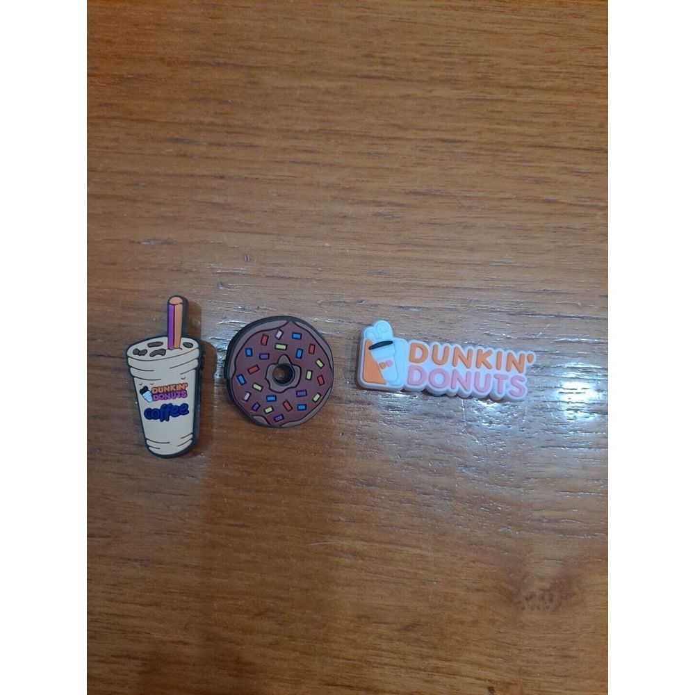 Lot Of‎ 3 Dunkin Donuts Themed Croc Charm Jibz Coffee Donut Signage